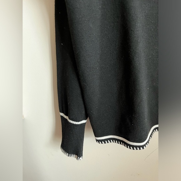 SNDYS Arlington Collared Sweater in Black & White Size Small - Picture 12 of 13